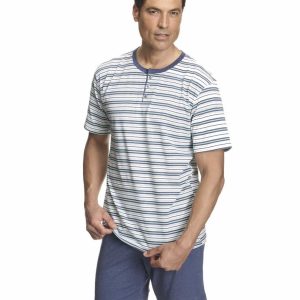 Pijama hombre punto VERANO corto, con tapeta a rayas