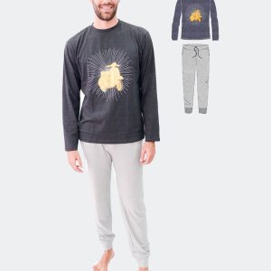 Pijama hombre punto fino con dibujo vespa