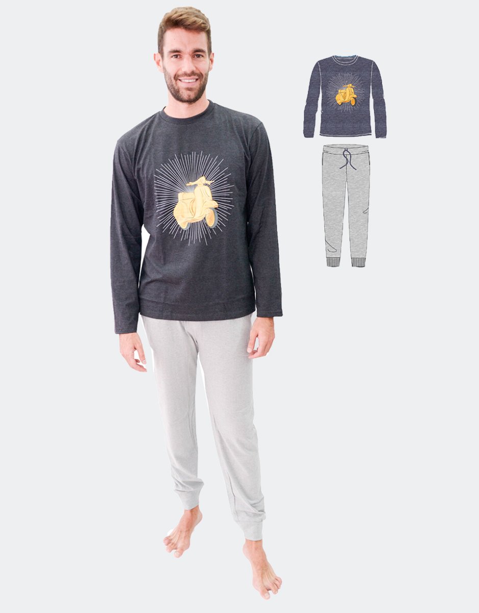 Pijama hombre punto fino con dibujo vespa - Imagen 2