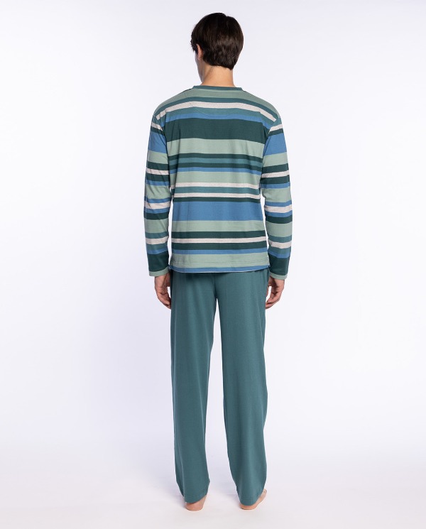 Pijama de Hombre de Algodón con Rayas Versatility Punto Blanco. 34699 - Imagen 3