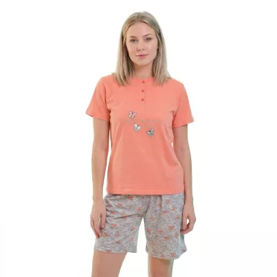 Pijama de Mujer Muslher Verano 266028 Salmón | Algodón 100% Natural - Imagen 2