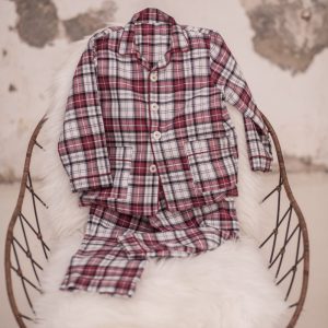 Pijama de niño de cuadros escoceses hecho a mano – Modelo Jacinto