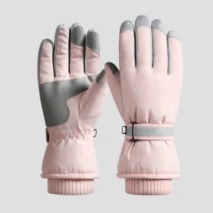 Women's Christmas Themed Fleece Ski Gloves