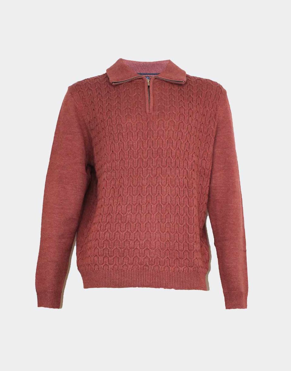 Polo hombre punto con cremallera relieve geométrico - Imagen 3