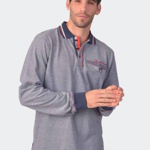 Polo sport hombre punto piqué manga larga detalle bordado en pecho ‘Original Brand PRIVATA’
