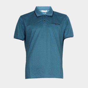 Polo hombre punto manga corta con ondas entrelazadas