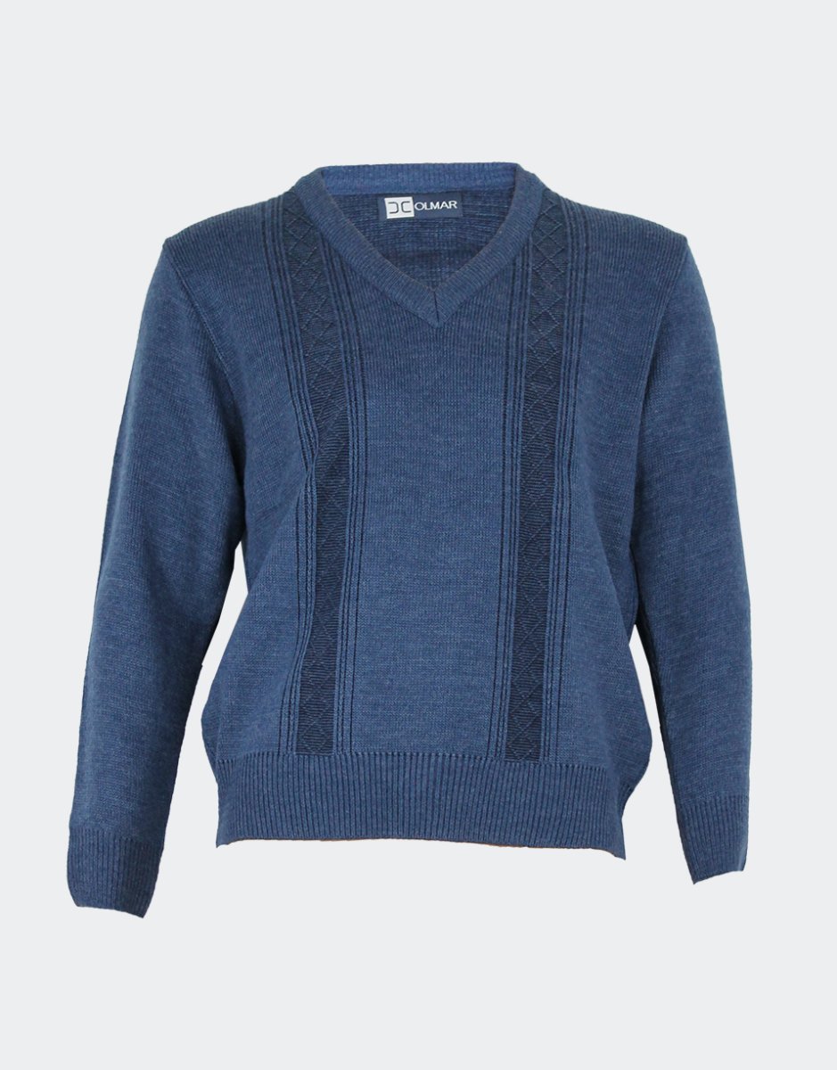 Pullover hombre con cenefa en el delantero