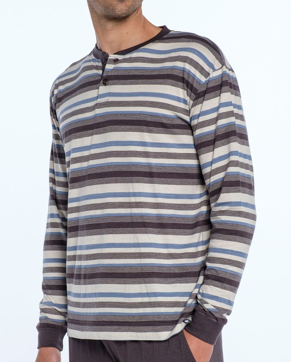 Pijama Largo Tejido Bambú de Punto Blanco. - Imagen 4