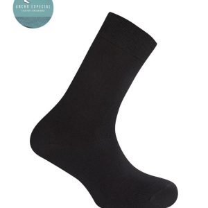 Calcetines de Algodón Lisos Ancho Especial de Punto Blanco. 79036