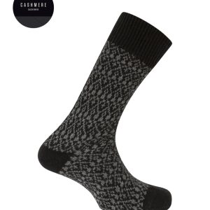 Calcetines de Cashmere/Lana Cenefa Bicolor de Punto Blanco. 73894