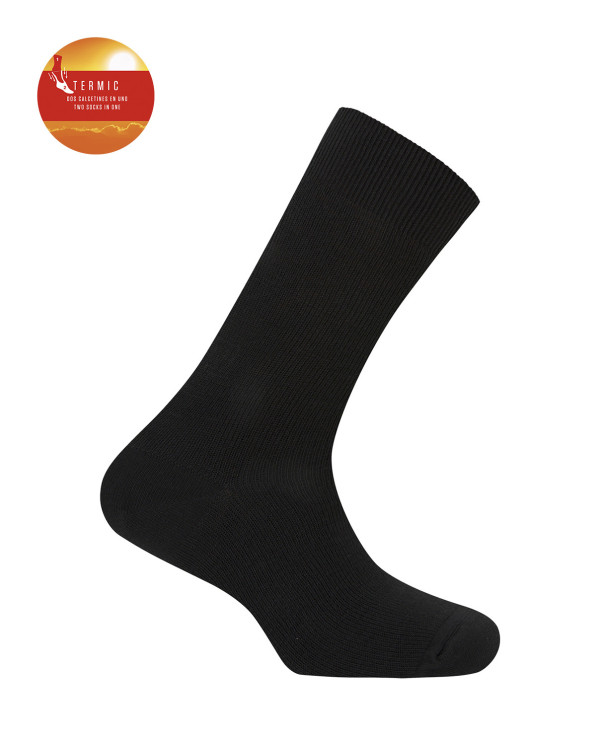 Calcetines de Orlón Hombre Lisos – Termic de Punto Blanco. 13801