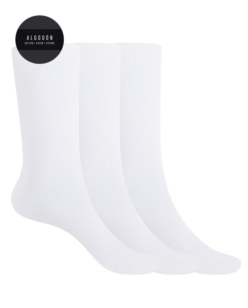 Pack de 3 Pares de Calcetines de Algodón Lisos – Basix- Punto Blanco. 16696-10 - Imagen 4