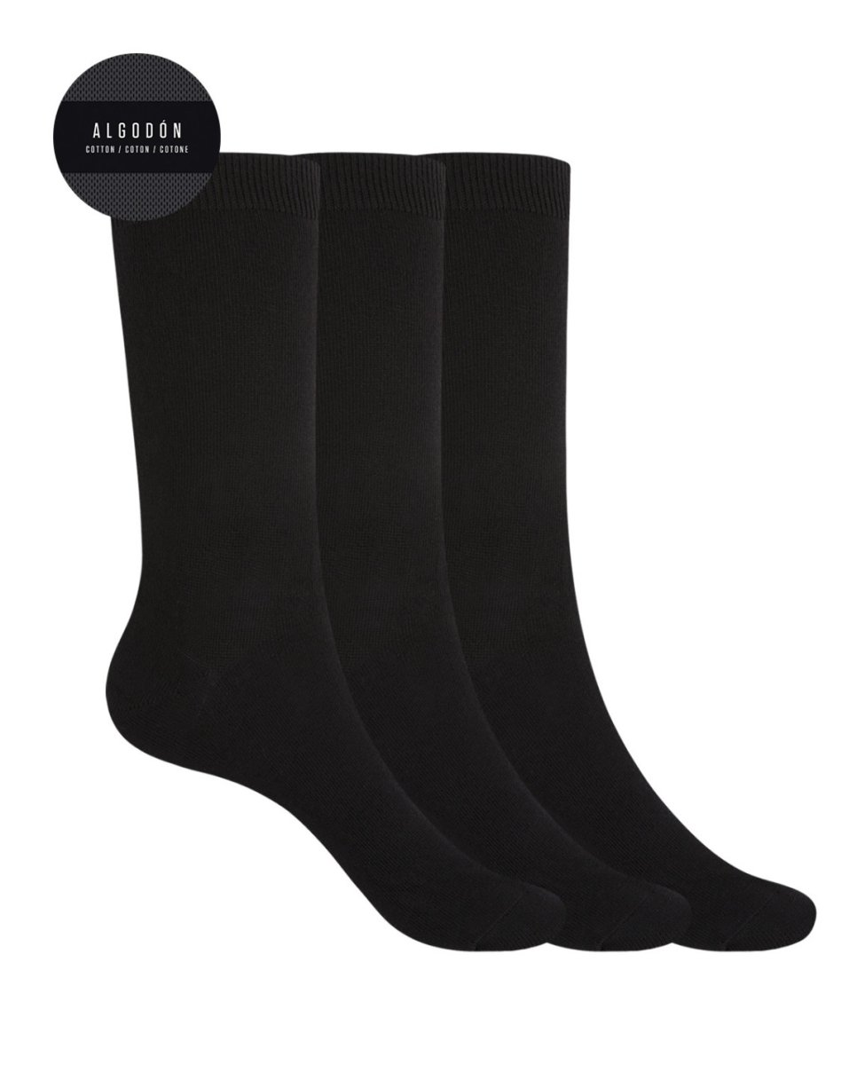 Pack de 3 Pares de Calcetines de Algodón Lisos – Basix- Punto Blanco. 16696-10 - Imagen 3