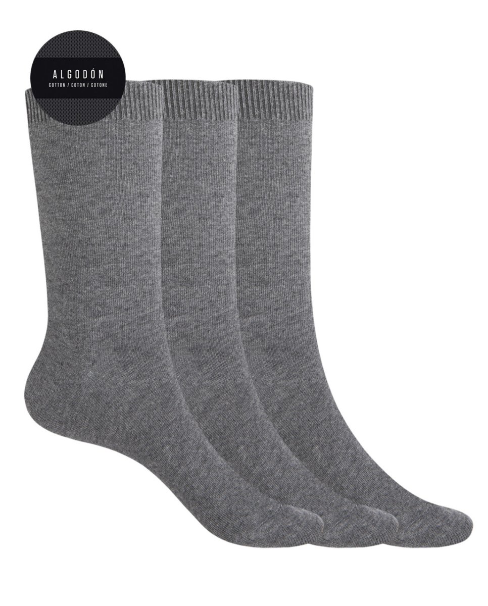 Pack de 3 Pares de Calcetines de Algodón Lisos – Basix- Punto Blanco. 16696-10 - Imagen 2