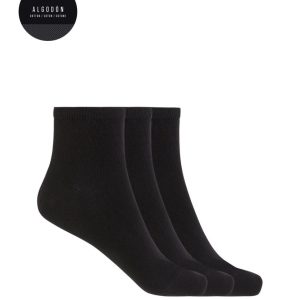 Pack de 3 Pares de Calcetines de Algodón Lisos Basix de Punto Blanco. 15729