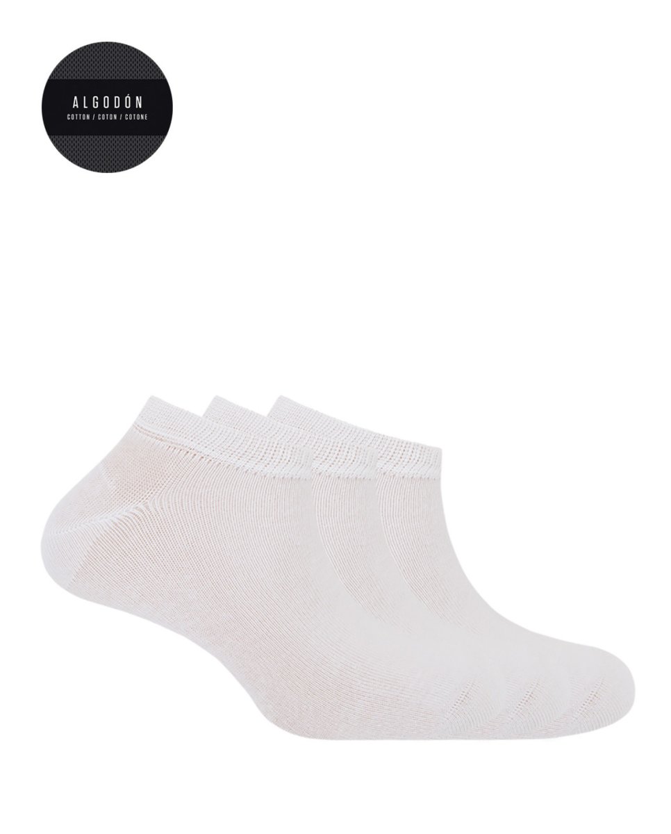 Pack de 3 Pares de Calcetines de Algodón Lisos Basix de Punto Blanco. 14879 - Imagen 3