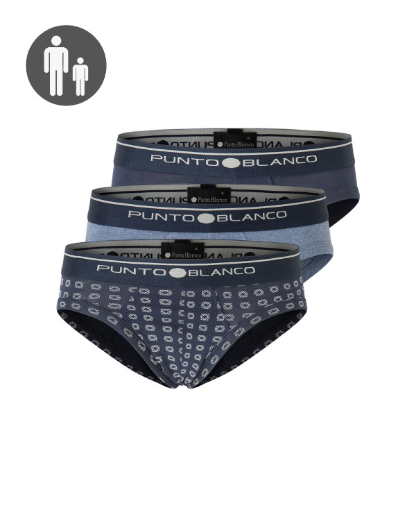 Pack 3 Slips de Algodón Elástico Hombre Punto Blanco Basix 53489 - Imagen 2