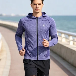 Men’s Seamless Hooded Athletic Jacket
