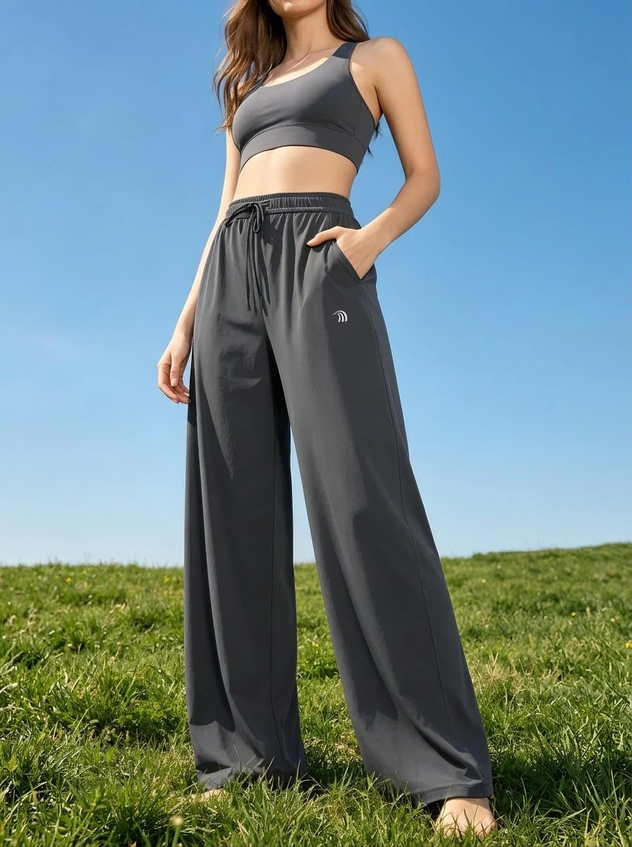 High Waist UV Cooling Wide Leg Pants - Imagen 7