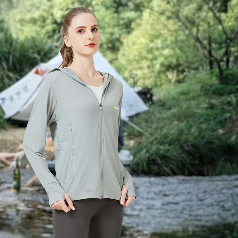 Raw Yarn Hooded Sun Protection Jacket - Imagen 7