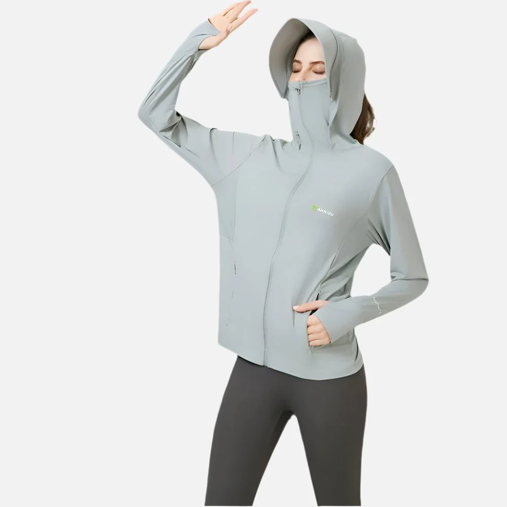 Raw Yarn Hooded Sun Protection Jacket - Imagen 2