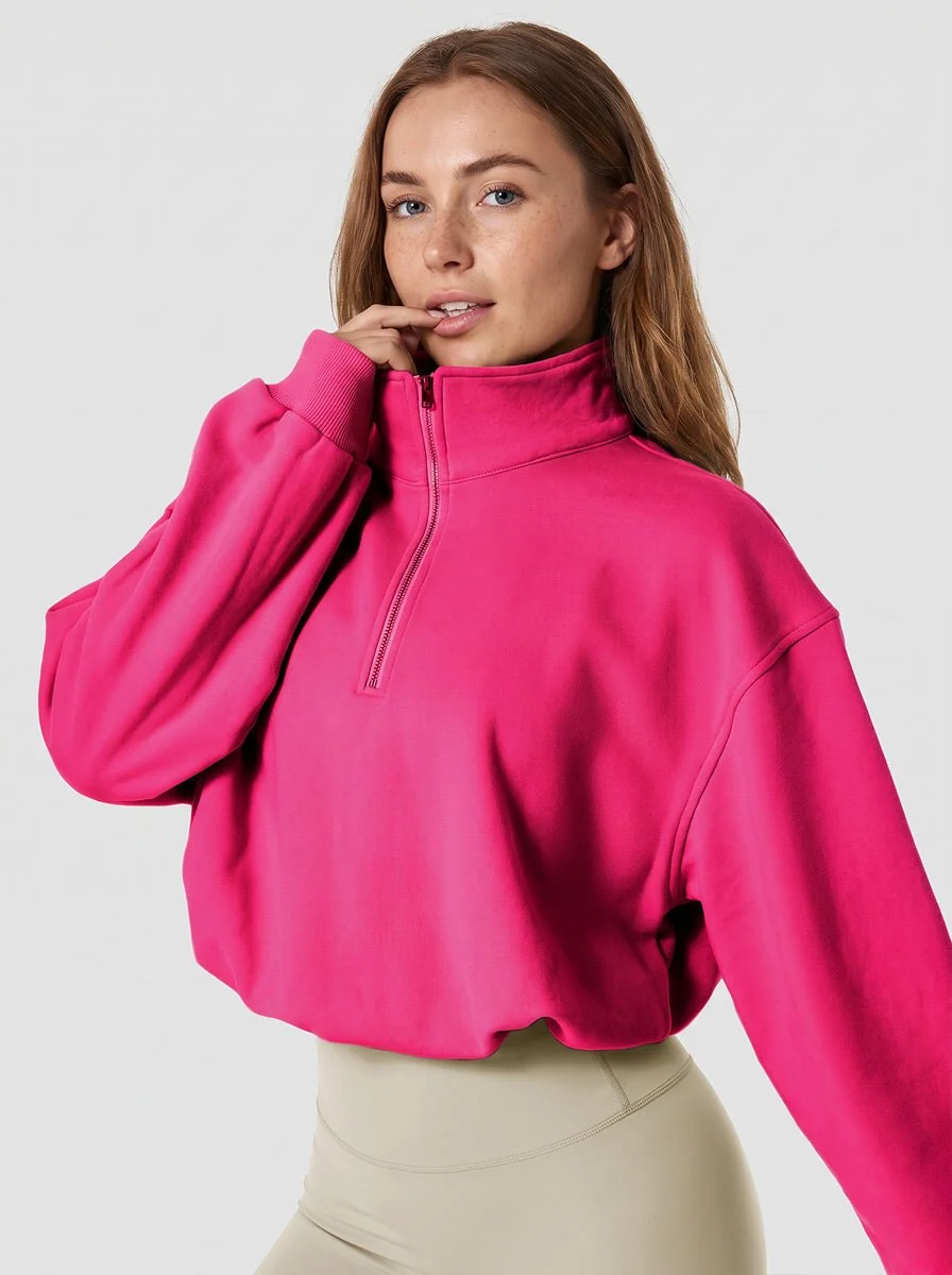 Cropped Athletic Fleece Pullover - Imagen 8