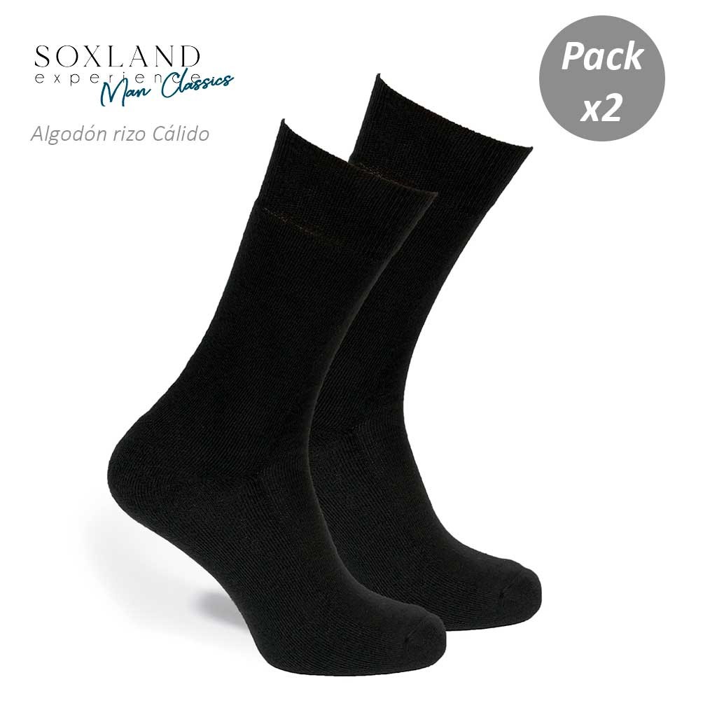Pack de 2 Pares de Calcetines de Algodón Cálido Antipress con Rizo de Soxland. 020070 - Imagen 2