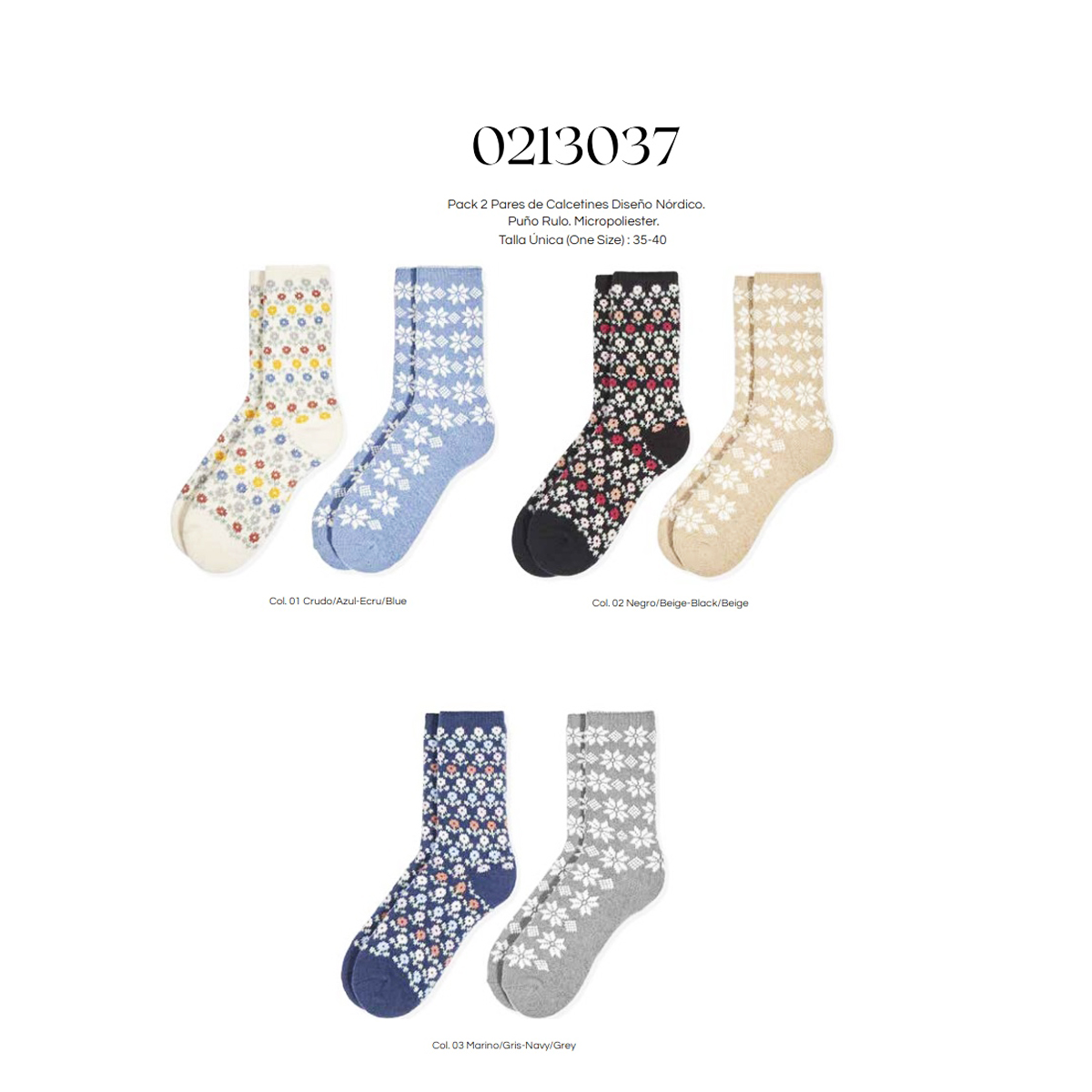 Pack 2 Pares de Calcetines Fantasía Nórdicos Soxland. 0213037