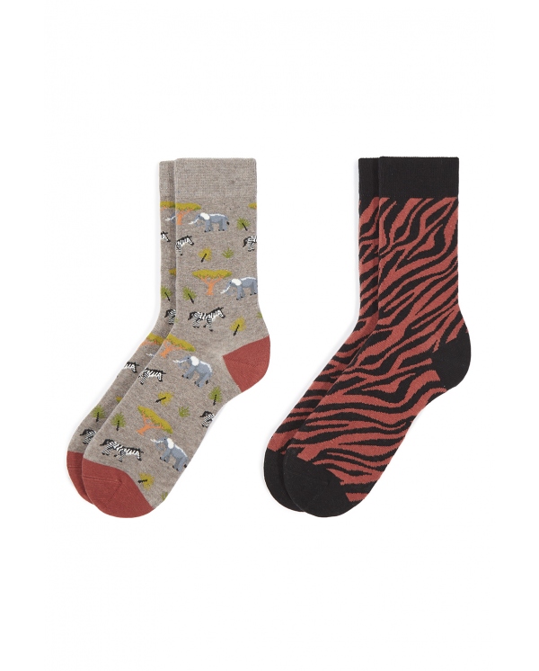 Pack 2 Pares Calcetines Animal Print Cebra. Soxland