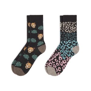 Pack 2 Pares Calcetines Animal Print Tigre. Soxland