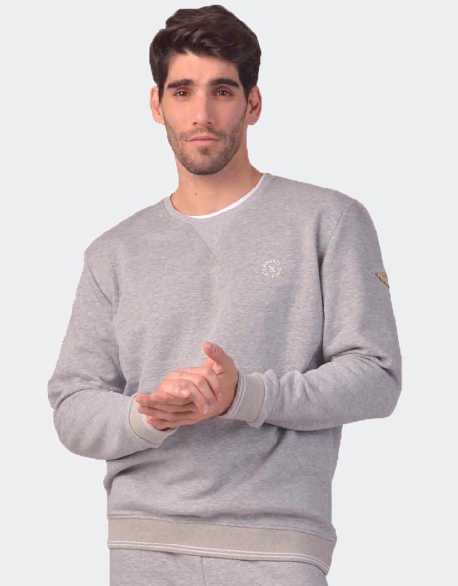 Sudadera básica cuello redondo con puño con pequeño logo en el pecho PRIVATA - Imagen 3