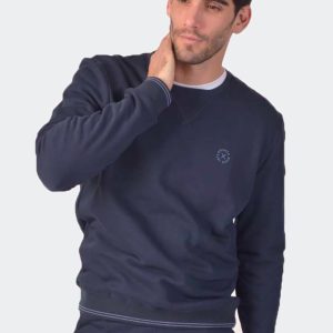 Sudadera básica cuello redondo con puño con pequeño logo en el pecho PRIVATA