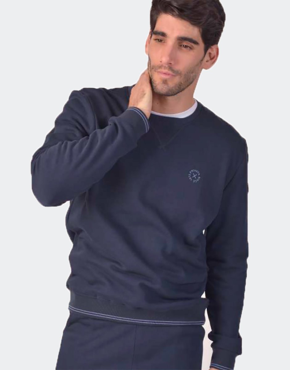 Sudadera básica cuello redondo con puño con pequeño logo en el pecho PRIVATA - Imagen 2