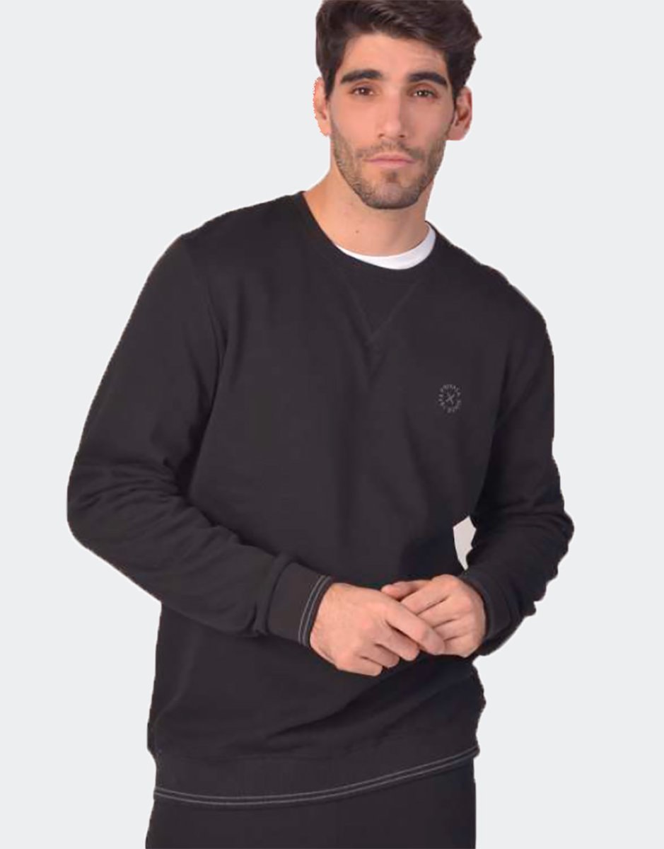Sudadera básica cuello redondo con puño con pequeño logo en el pecho PRIVATA - Imagen 4