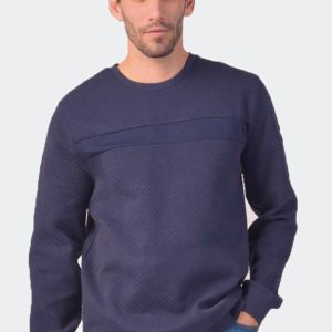 Sudadera básica cuello redondo con puño con tejido relieve con logo en el centro PRIVATA