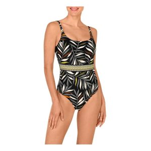 Bañador Tamouré Dolores Cortés: Estampado Tropical con Efecto Control Soft y Copa. 3453 B