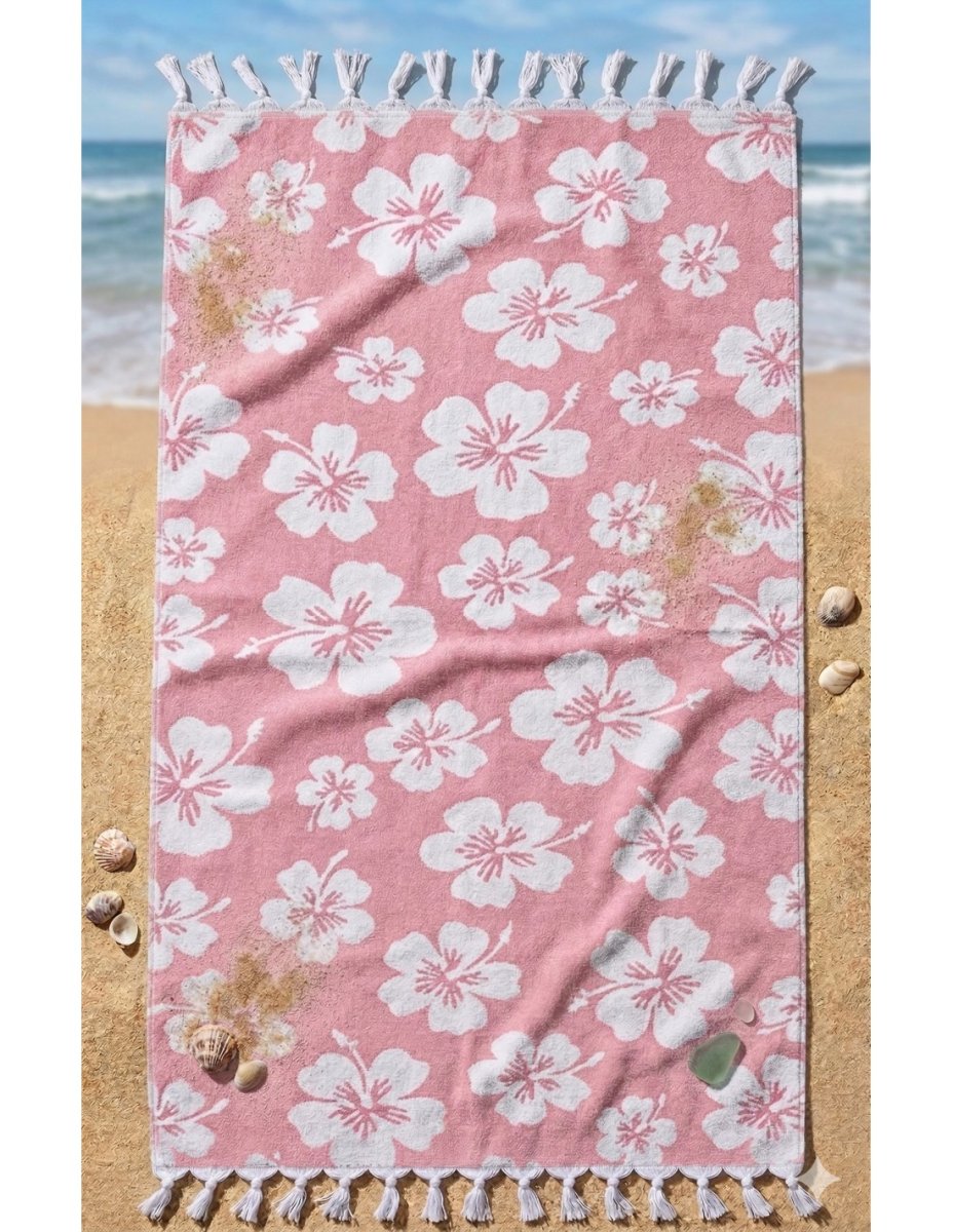 Toalla de Algodón Estampado Flores Ferre Textil (86 x 165 cm)