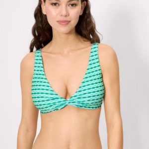 Top Bikini Triángulo Estampado Verde con Aro y Relleno – Sujeción Tirante Ancho – Ref. 83206