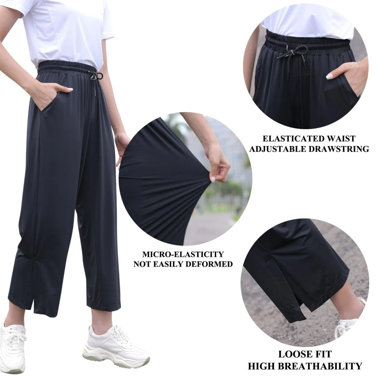 Wide Leg Cropped Trousers UPF 50+ - Imagen 8