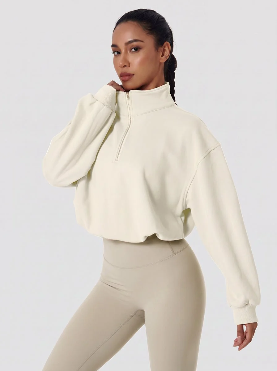 Cropped Athletic Fleece Pullover - Imagen 7