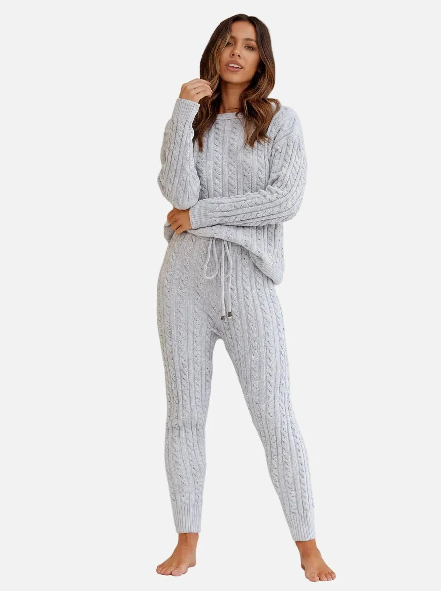 Cable Knit Sweater & Pants Set - Imagen 4