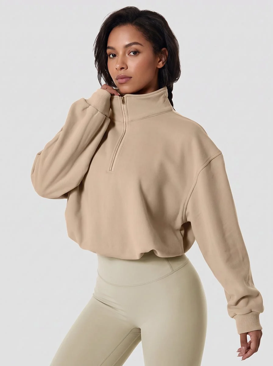 Cropped Athletic Fleece Pullover - Imagen 3