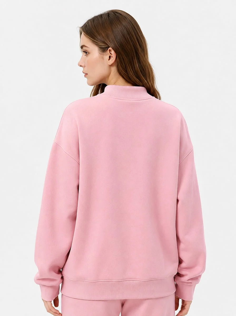 Mock Neck Drop-Shoulder Sweatshirt - Imagen 6