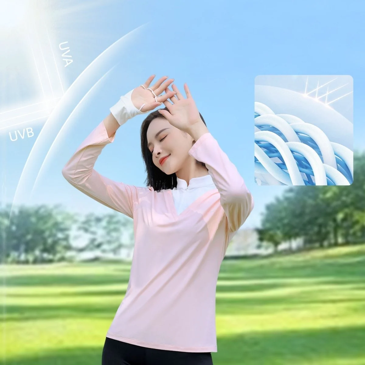 Women's Ice Silk Sun Protection Golf Top - Imagen 3