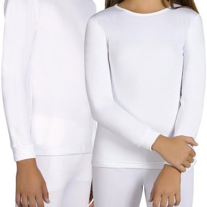 Camiseta Térmica Infantil Manga Larga Color Blanco de Ysabel Mora. 70300