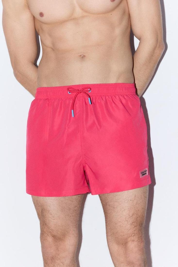 Bañador Corto Estampado Liso Rosa de Ysabel Mora. 90369