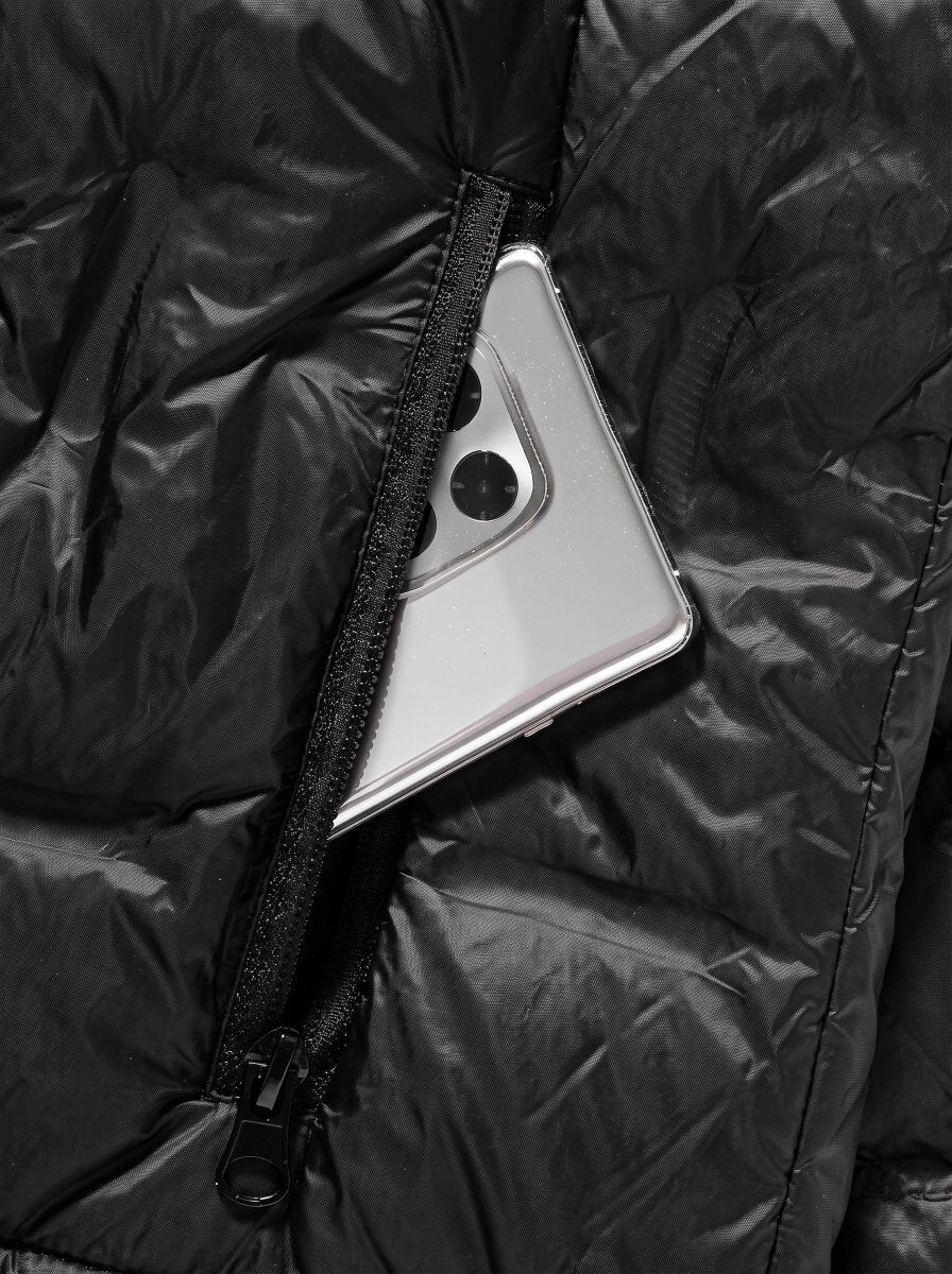 Black Heated Duck Down Jacket - Imagen 9